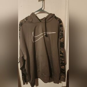 Nike Brown Hoodie with Camo Accents